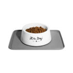 משטח אפור מט לקערת אוכל לכלב - מונע נמלים ZEE.MAT