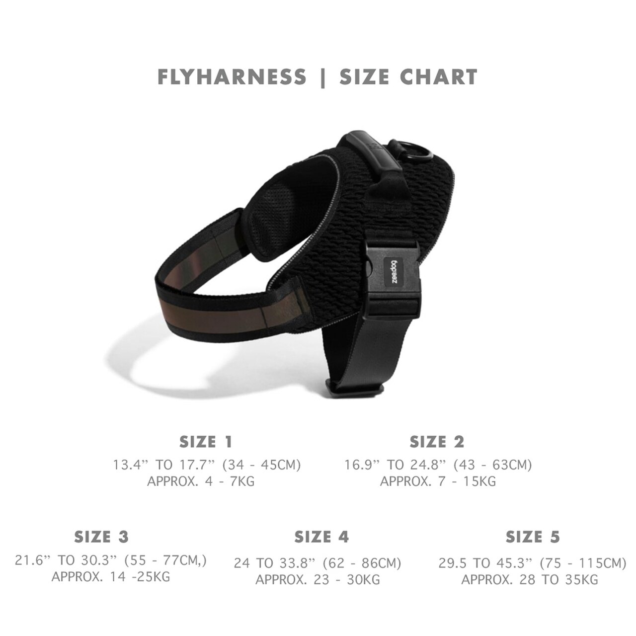 מדריך מידות - Fly Harness